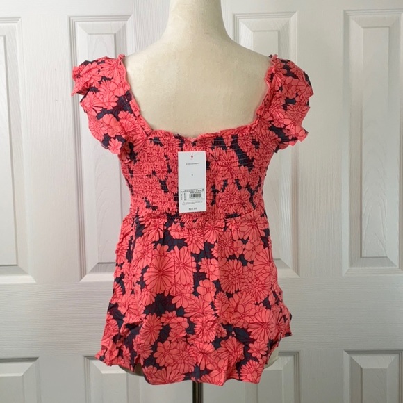 Ingrid & Isabel Maternity Top Off Shoulder Ruffle Coral Orange Size S - Picture 4 of 9